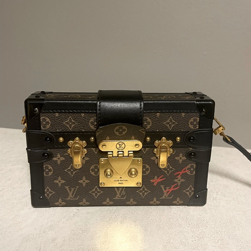 Petite Malle style bag, brass hardware, unbranded